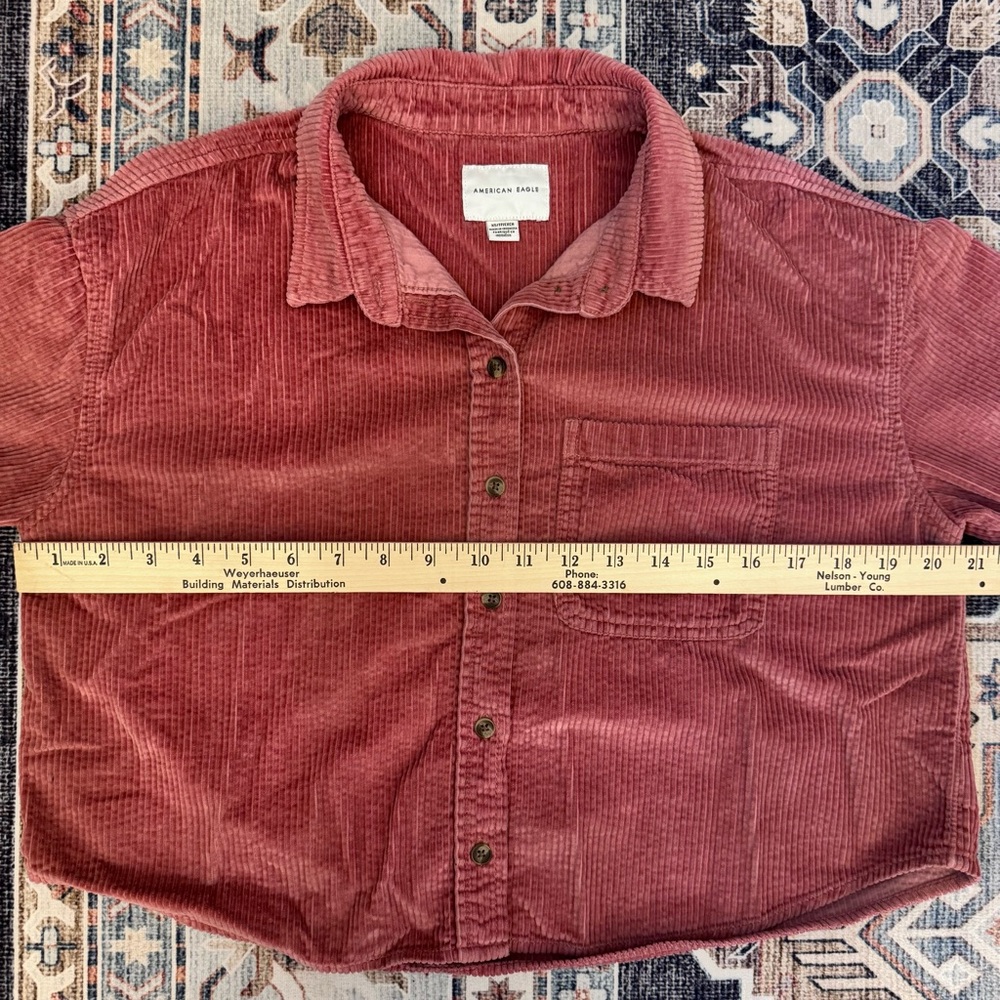 American Eagle Corduroy Button-Up Cropped 100% Cotton Jacket Women’s Size XS - Picture 9 of 12